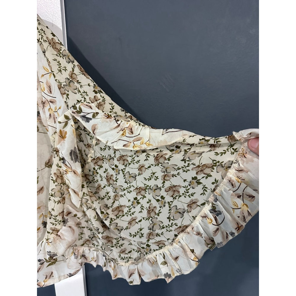 Women's AMOLI Floral Blouse M Beige Brown - Picture 4 of 7